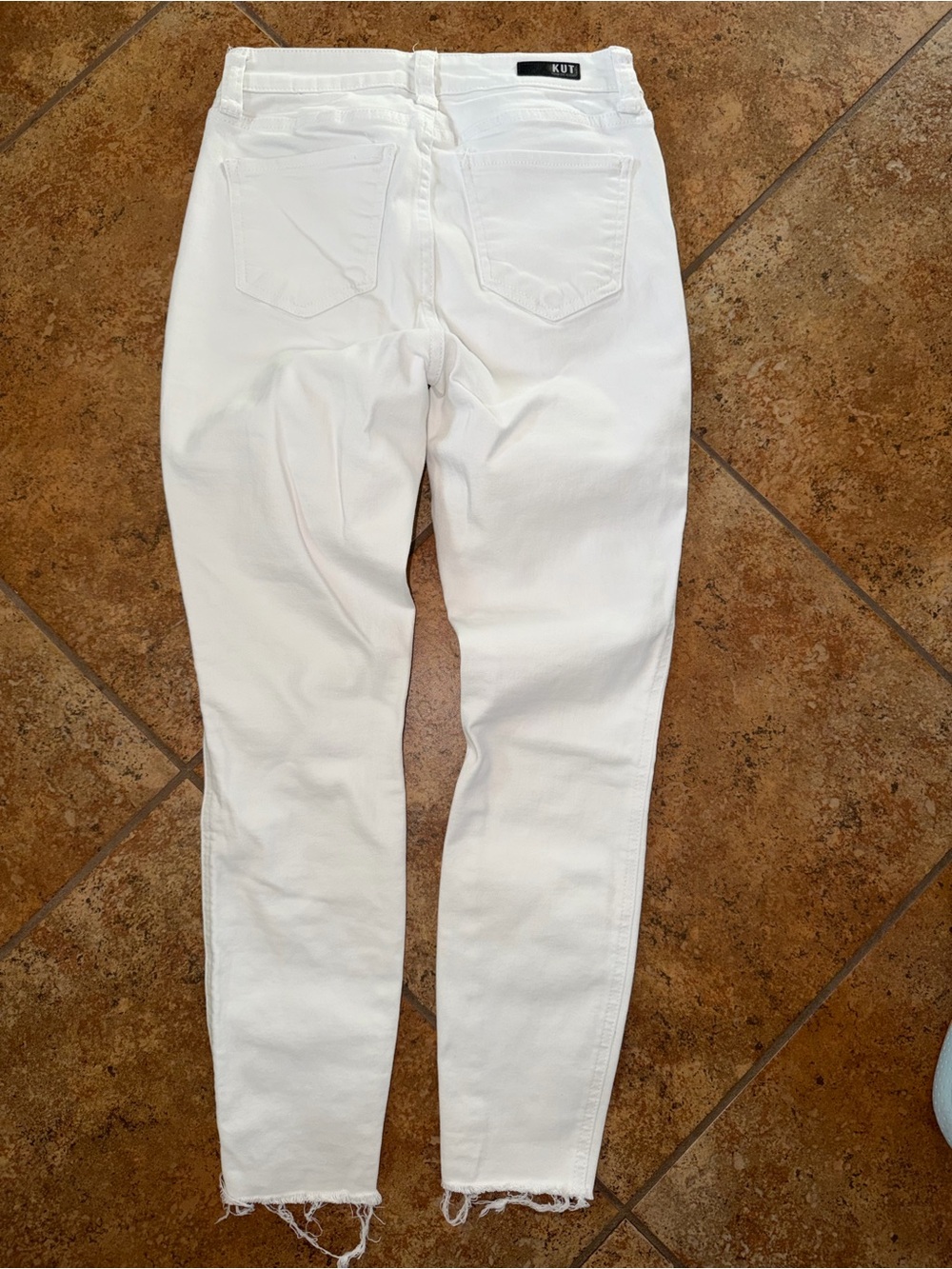 Kut from the Kloth White High-Rise Distressed Jeans - Picture 4 of 5